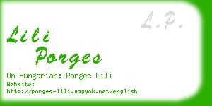 lili porges business card